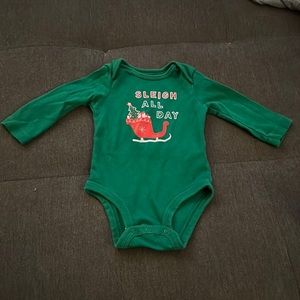 Sleigh all day green Christmas bodysuit